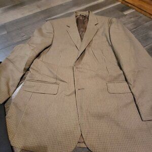 Croft & Barrow Men's Sports Coat.  Tan with brown and black check.  44Reg